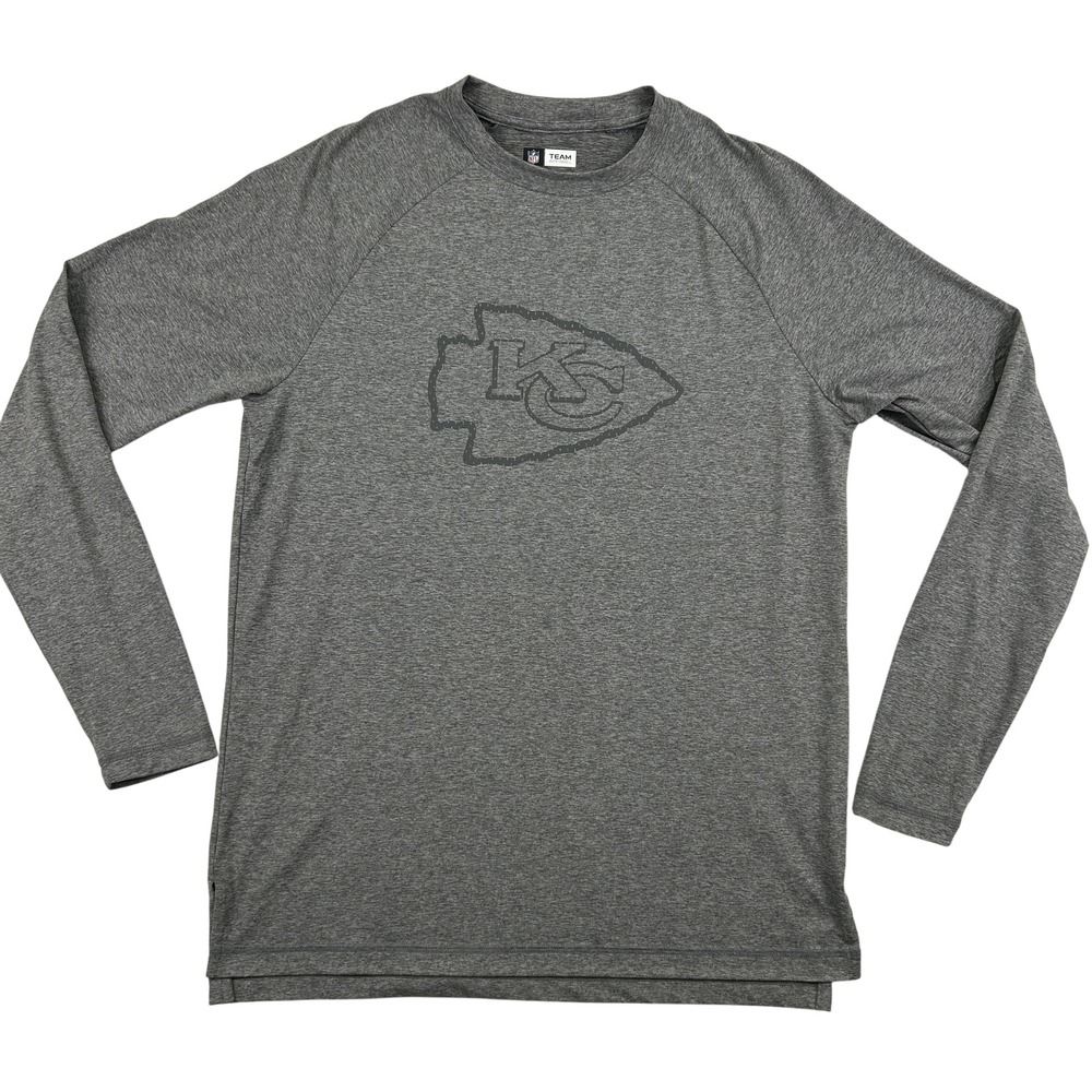 Kansas City Chiefs Pullover Mens Large Gray NFL Team Apparel Long Sleeve‎